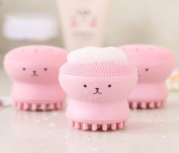

silicone face cleansing brush facial cleanser pore cleaner cute ocs shape exfoliator face scrub face scrub washing brush6610335