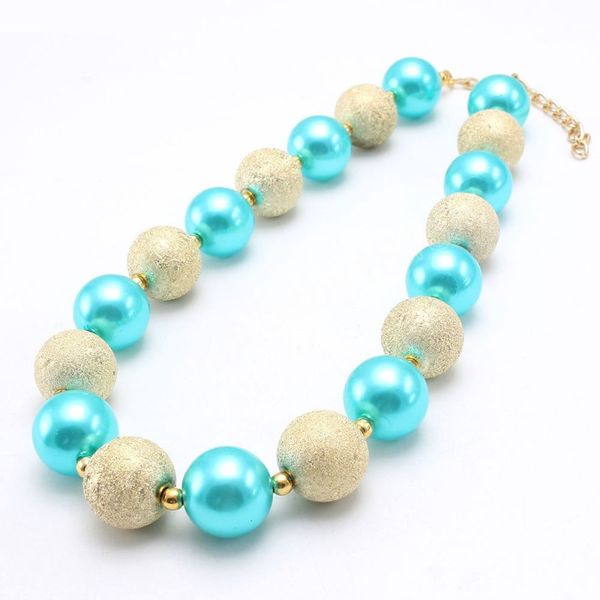 

sweet lake blue pearl girls pearl beads necklace children kids chunky bubblegum necklace handmade party jewelry, Red;brown