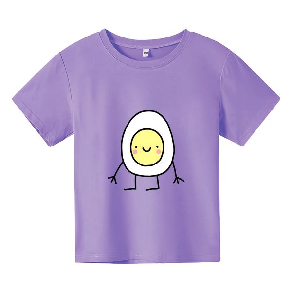 

clothing sets brief strokes little poached eggy t shirt 100 cotton summer o neck tee shirt boys girls kawaii cartoon graphic tshirts childre, White