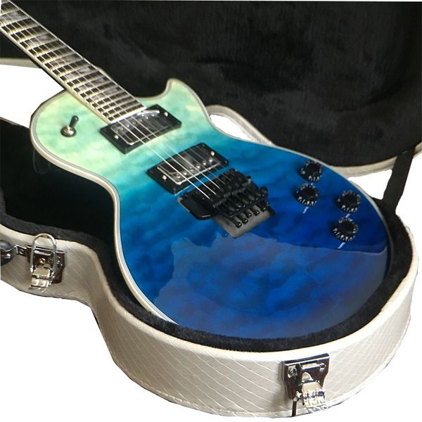 

guitar production plant custom made standard blue vibrato electric guitar