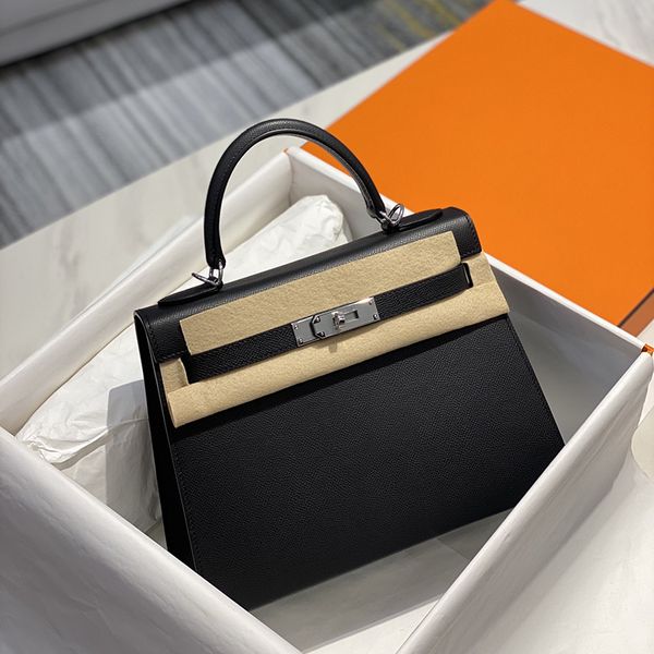 

qualtiy designer tote bag 100% handmade calfskin leather handbag fashion women shoulder bags black brown classic small purse luxury party sh