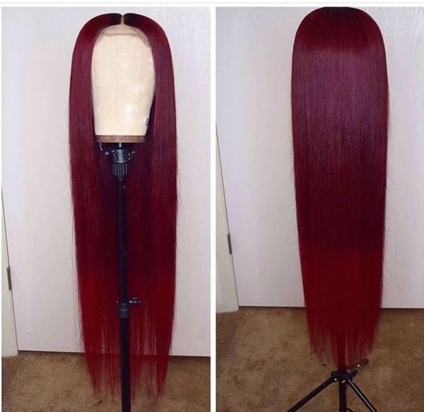 

burgundy lace front wig colored red human hair wigs 1b99j 13x4 remy wigs for black women 150 density preplucked hairline9926790