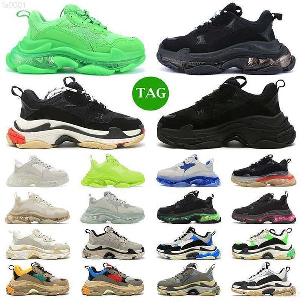 

designer triple s men women casual shoes platform sneakers clear sole black white volt beige red grey green mens trainers jogging walking
