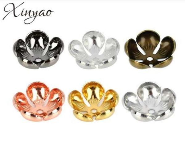 

50pcslot inner size 12mm copper hollow flower spacer bead caps for jewelry making filigree loose bead end caps handmade f52007173768, Bronze;silver