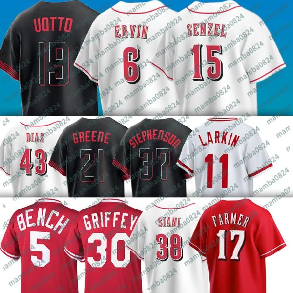 

custom jonathan india baseball jerseys reds joey votto alexis diaz graham ashcraft ken griffey barry larkin cincinnatis hunter greene tyler, Blue;black