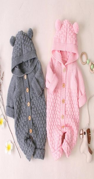 

baby knit rompers cartoon bear knitted autumn newborn boys jumpsuits clothes winter long sleeve toddler sweater children overall7962575, Blue