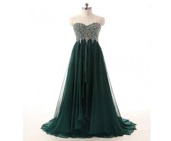 

vintage elegant dark green evening dress sweetheart sleeveless hunter green beaded custom made prom party gowns long formal we4504323, Black;red