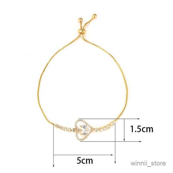 

charm bracelets luxury female white bracelet charm gold silver color chain bracelets for women cute love heart wedding bracelet r230701, Golden;silver