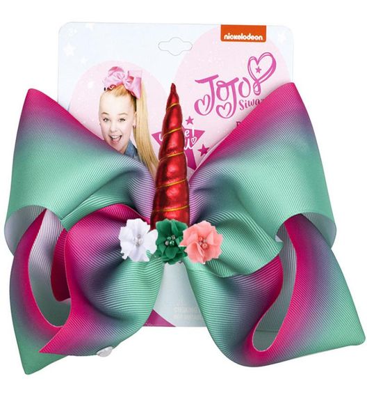 

8039039 jojo hair bow large sequin unicorn cheer bows glitter bands for girls boutique pompom hair clip hair access9977346, Slivery;white