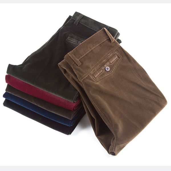 

men's pants wholesale autumn and spring thick section corduroy casual loose middleaged trousers straight long 230630, Black
