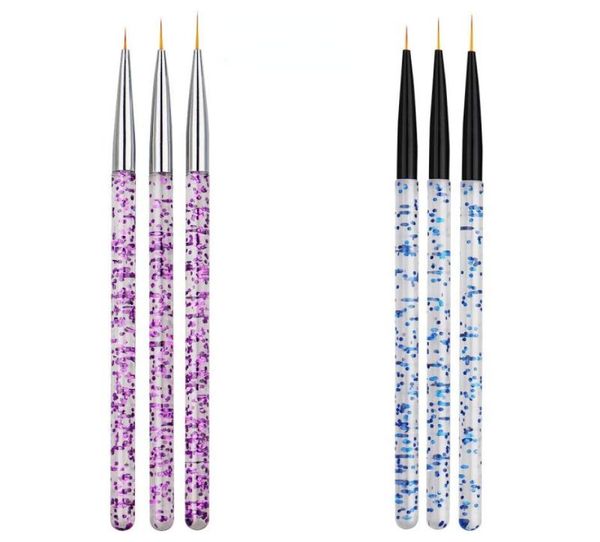 

3pcsset professional liner painting pen nail art brush nail art uv gel brushes pen art salon home use gel nail brush durable4324916, Yellow