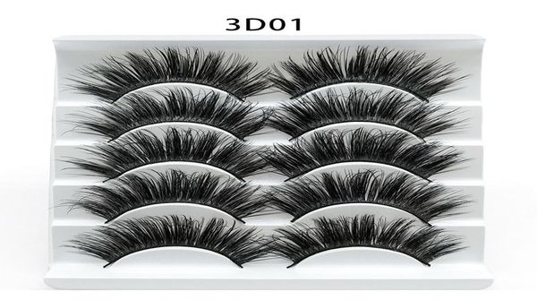 

new 5pairs faux 3d mink eyelashes false eyelashes natural thick long eye lashes eyelash extension wispy makeup beauty tools 5style3511624