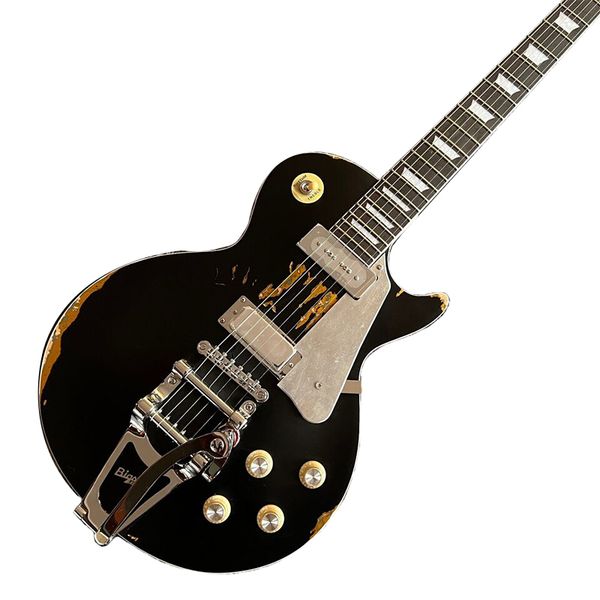 

factory direct sales jazz electric guitar black hand tremolo system