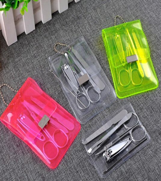 

new arrival 50 pcs stainless steel nail care set pedicure scissors tweezer knife ear pick utility nail clipper kit manicure set9248409