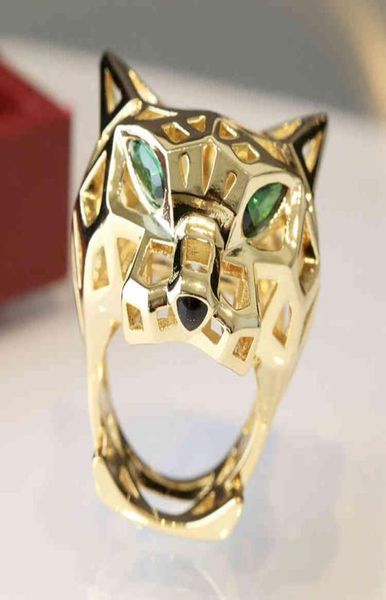 

fashion domineering men039s leopard green eye zircon design hollow head versatile couple9020034, Silver
