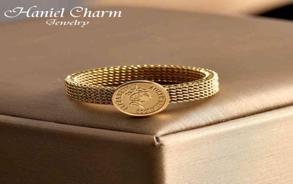 

2021 creative beauty head portrait gold titanium steel rings for woman gothic jewelry party girl039s unusual ring student gift1109029, Silver