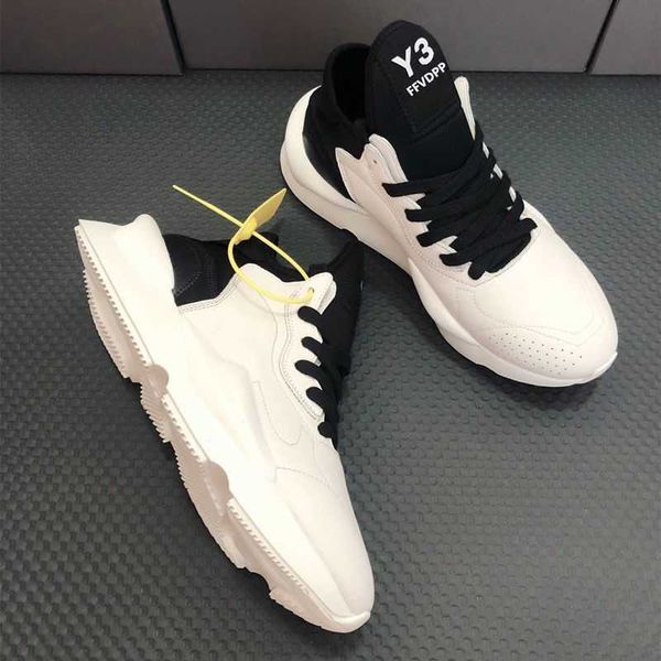 

y3 genuine leather dad shoes men's shoes trendy brand ins super small white shoes internet red hairstylist shoes new, Black