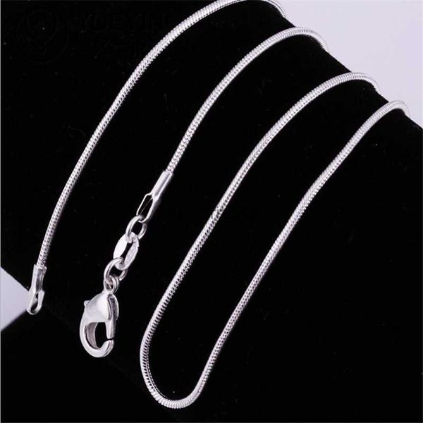 

1mm 925 sterling silver chain fashion sliver necklace snake chain for men and women l230620