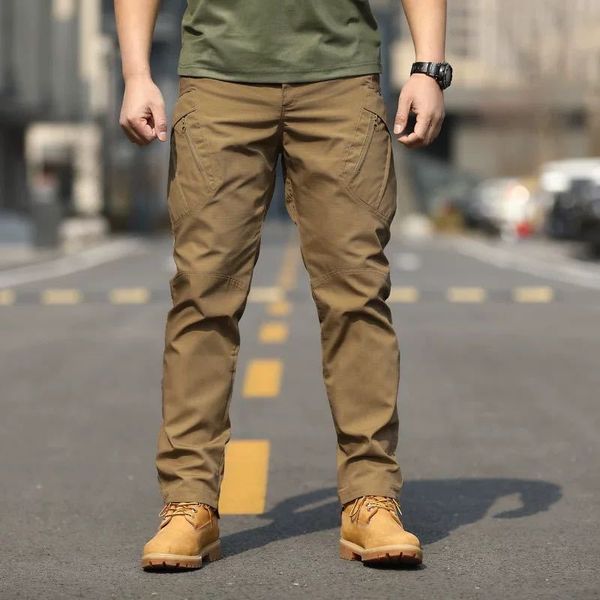 

men's pants brand ix9 city tactical cargo men army military outdoor multpockets stretch flexible man casual long trousers 230630, Black