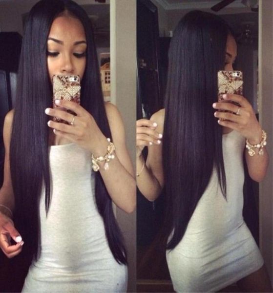 

black color long straight synthetic hand tied lace front wig glueless heat resistant fiber hair natural hairline for fash94446274676
