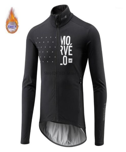 

racing jackets 2021 morvelo winter thermal fleece bicycle long sleeve cycling jersey men clothing pro team outdoor bike ropa cicli5948796, Black;red
