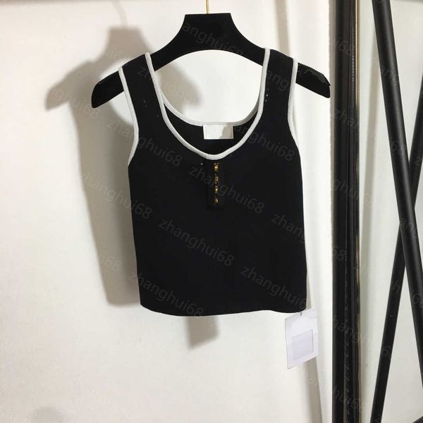 

23ss womens designer clothing womens knits color-matching logo embroidered alphabet knitted camisole vest womens clothes, White