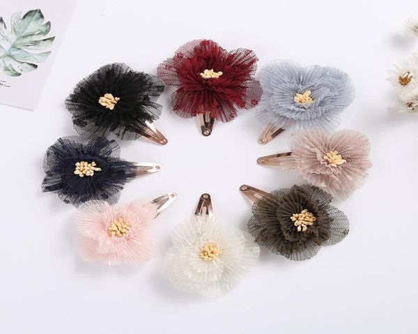 

24pclot new 32quot lace flower hair clipsflower hairpins hair barrettes children girls accessories8607871, Slivery;white