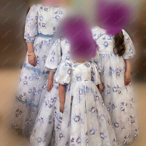 

girl's dresses unique embroidery flower girl for wedding lace pricness girl puffy balloon bulb sleeve first communion gown 230630, Red;yellow