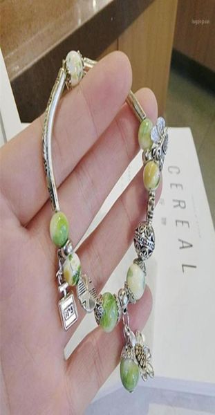 

beaded strands turbosun 2021 bohemian crystal beaded bracelet and ladies flower clan creative elastic jewelry11331050, Black