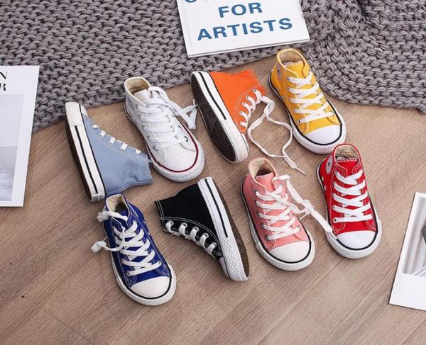 

spring autumn high sneakers girl child shoes 13 colors toddler boy sneakers baby kids canvas star sneakers shoes for kids 20111110726, Black;grey