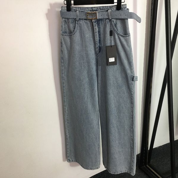 

fashion belt jeans trousers high waist loose pants womens designer jeans pant street style female long trousers clothing, Black
