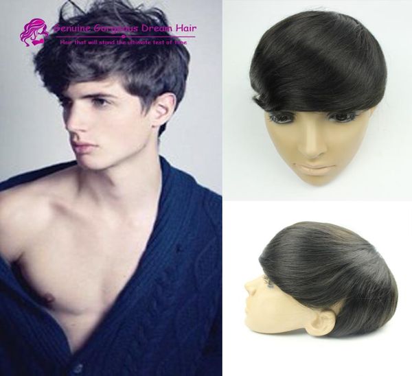

9x7 inch america and europe sell mens wig short wigs hair male wig man hair wigs male wigs for men replacement wig5291266, Black