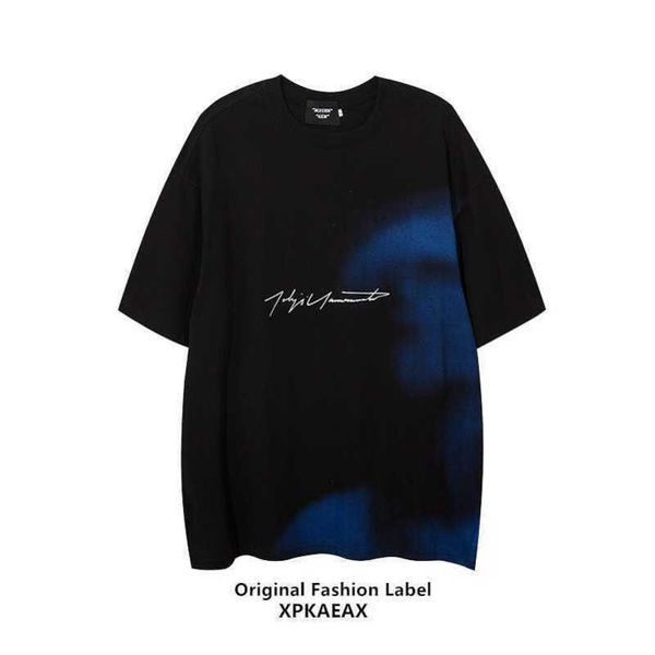 

stussys original fashion brand design sense yabi style dark black t-shirt men's summer high street loose large short sleeve fashion, White;black