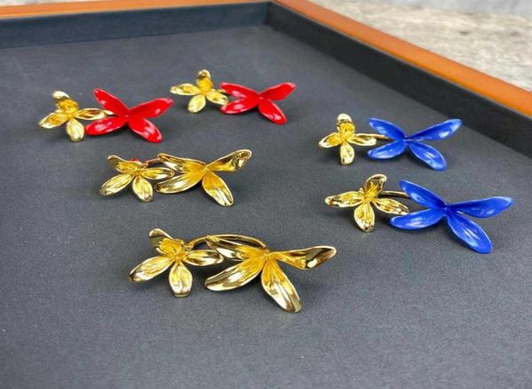 

famous brand fashion jewelry for women pure 925 sterling sliver colorful enamel orchid beautiful flowers drop earrings2932949, Silver