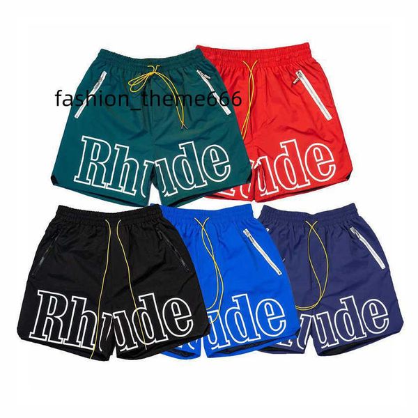 

shorts mens rhude designer short men summer quick drying breathable mesh drawstring beachwear loose sports shorts for men, White;black