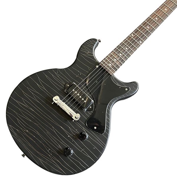 

factory customized black distressed electric guitar with high quality