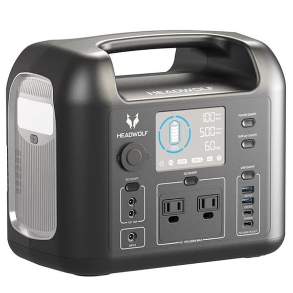 

headwolf d500 500wh 162000mah portable power station for outdoor camping travel hunting rv cpap home emergency-jp