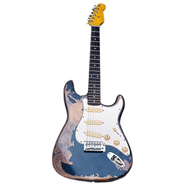 

aged electric guitar mayer black guitars white pickguard alder body maple neck