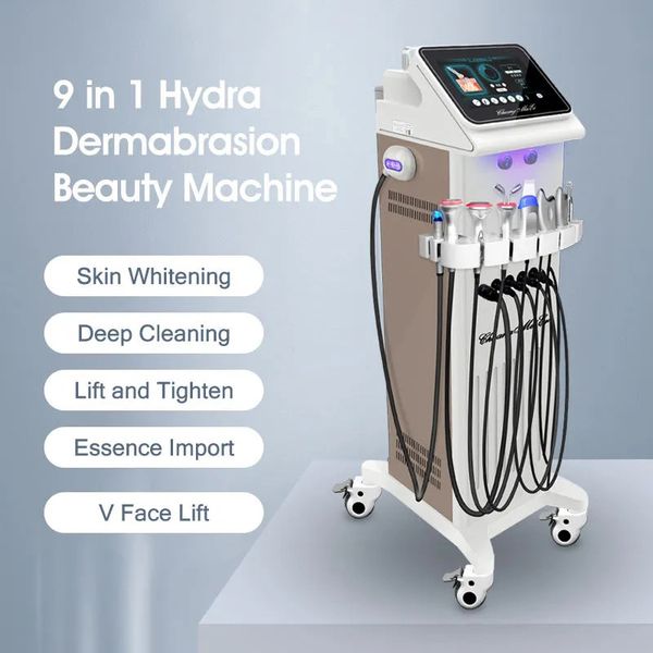 

2023 multifunction 9 in 1 hydro hydra oxygen beauty equipment facial skin care beauty salon equipment