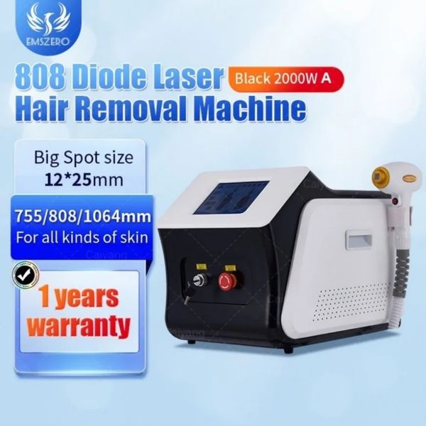 

beauty salon portable 808nm755nm1064nm three wavelength diode laser permanent hair removal cooling painless laser hair removal machine, Black