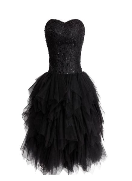 

gorgeous sweet 16 dress black homecoming dresses beaded sequins lace ruffled puffy skirt laceup corset back strapless sweethe2279128, Blue;pink