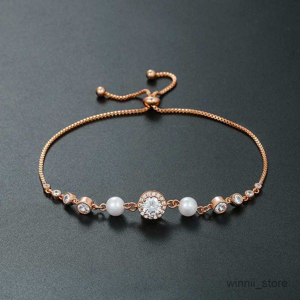 

charm bracelets cubic and pearl wedding bracelet in rhodium silver gold r230701, Golden;silver