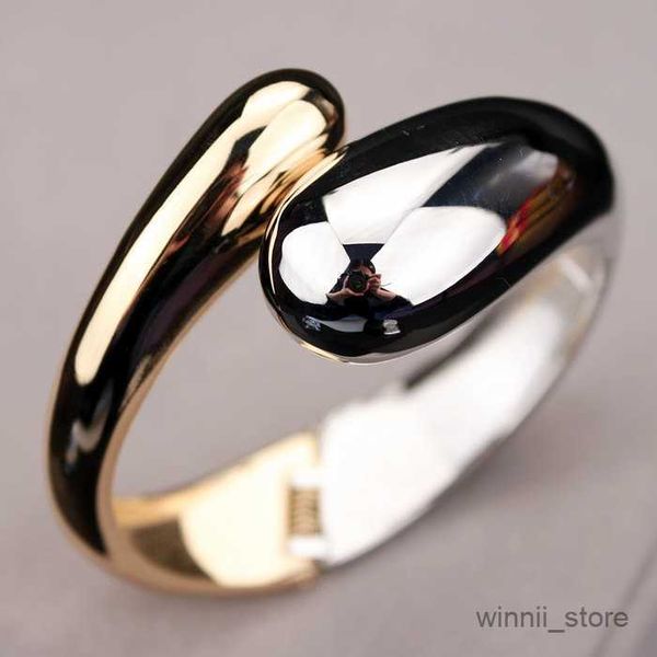 

charm bracelets fashion bangles gold color alloy simple wide opened bangles snake bracelet bangles for women r230701, Golden;silver
