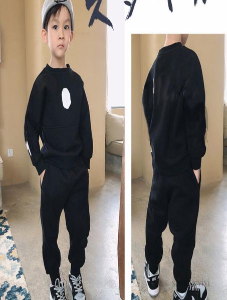 

2022 kids sport clothing sets fashion boys girls letter printed long sleeve sweatshirt jumpercasual trousers 2pcs children winter4863582, White