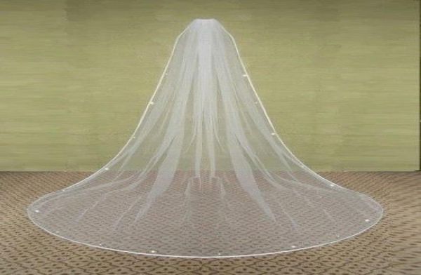 

2019 new style white ivory one layer chepest wedding veils long usa soft tulle crystal 593677, Black