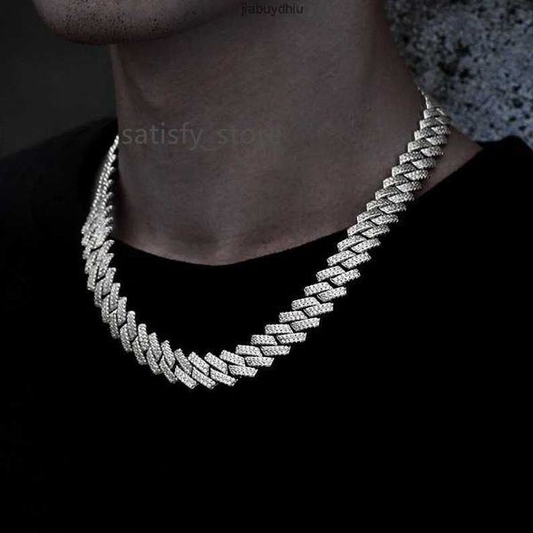 

hip hop necklace 925 sterling silver 10mm iced out moissanite cuban link chain