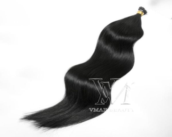 

vmae brazilian i tip remy human hair extensions natural brown blonde double drawn straight keratin fashion pre bonded7132646, Black