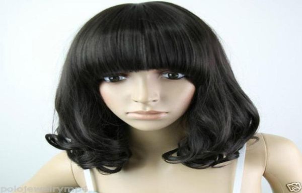 

new cosplay medium curly black women039s full wig 012347243301
