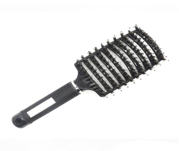 

women hair scalp massage comb bristle nylon hairbrush wet curly detangle hair brush for salon hairdressing styling tools5688165, Silver
