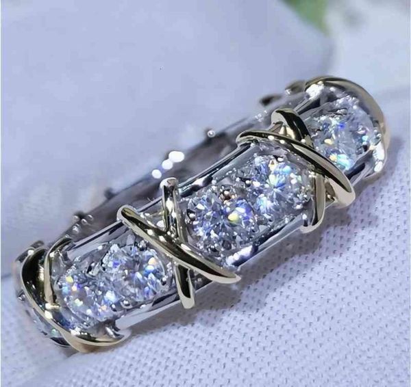 

gold plated color separation inlaid zircon ring fashion luxury trend women039s9707744, Silver